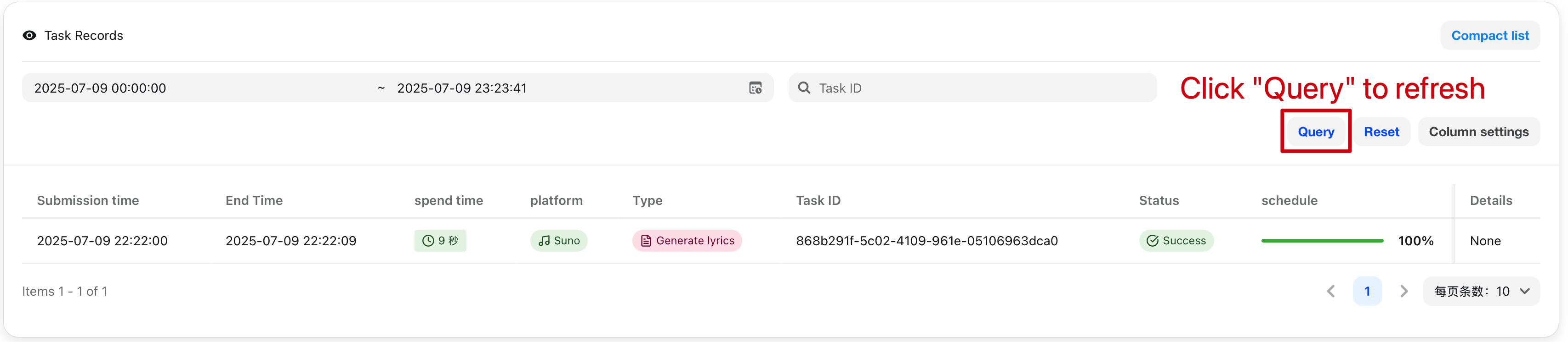 Task Log